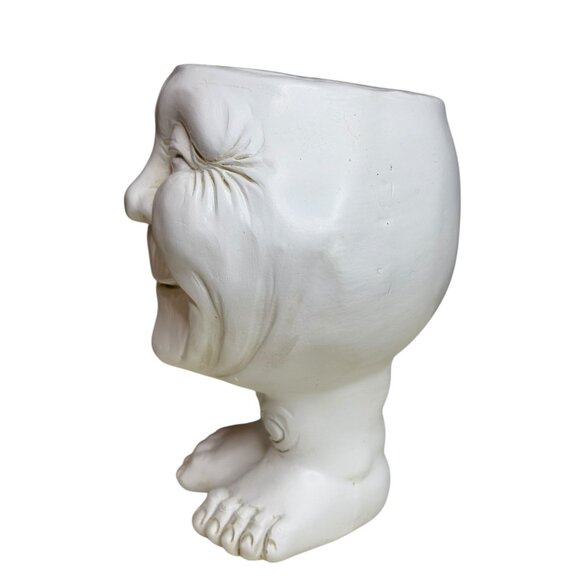 Whimsical White Resin Face Planter With Feet - Picture 6 of 11